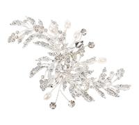 Hemobllo Broche Feuille en Alliage de Zinc Argentée Chic avec Surface Lisse, Épingle pour Fixer Écharpe, Accessoire Élégant pour Robe de Mariée ou Tenue de Cérémonie