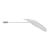 Hemobllo Broche Feuille Homme en Alliage de Zinc Argenté, Épinglette Costume Élégante, Épingle de Col Résistant la Décoloration, Accessoire Polyvalent pour Chemise et Cravate, Présent