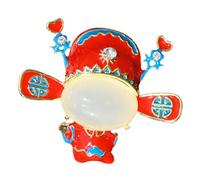 Hemobllo Broche Figurine Chinoise Statuette Style Traditionnel, Épingle de Col en Métal, Goupille de Verrouillage de Sécurité, Accessoire Mode pour Vêtements et Foulards Femme, Présent