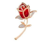 Hemobllo Broche Fleur en Alliage Cristal Rouge Brillant Broche Décorative Tulipe et Rose Cristal Épingle Anti-Glissement pour Vêtements Écharpes et Paquet Accessoire Féminin Élégant