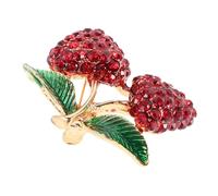 Hemobllo Broche Fraise en Métal avec Cristaux Épingle de Sûreté, Accessoire Décoratif pour Vêtements et Châles, Broche à Revers pour Femmes, Cardigan et Mariage, Présent Mode Féminine