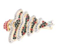 Hemobllo Broche Sapin de Noël en Alliage avec Cristaux et Finition Huile Broche Décorative Légère et Polyvalente pour Costume Fête et Usage Quotidien Accessoire Élégant et Solide