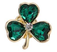 Hemobllo Broche Trèfle Amulette En Cristal Vert Paon, Épingle De Sécurité Décorative Pour Pulls, Accessoires Mode Féminins, Polyvalente Pour Tenue Formelle Et Décontractée, Taille Unique