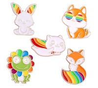 Hemobllo Broches De Dessin Animé Multifigures En Alliage Solide, Épingles Décoratives Mixtes, Accessoires Mode Pour Vêtements, Paquet Et Chapeaux, Lot De 5 Petites Broches Colorées