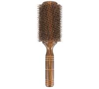 Hemobllo Brosse à Cheveux Ronde Large pour Boucler les Cheveux Poils en Nylon et Bois et Améliore la Texture pour Femmes et Filles