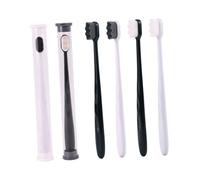 Hemobllo Brosse à Dents Manuelle Micro-nano à Poils Doux Noir Manche Noir Outil de Nettoyage Buccal Ergonomique Hygiène Orale Soin des Dents pour Adultes et Femmes Enceintes