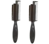Hemobllo Brosse Double Face pour Cheveux et Barbe 2 Pièces Petite Taille Noire Nylon Abs Coiffage Barbiers Usage Personnel