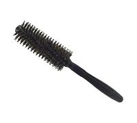 Hemobllo Brosse Ronde Noire à Poils de Sanglier pour Cheveux Bouclés Peigne Coiffant Ergonomique Bois Outil de Coiffure Multifonction pour Salon et Usage Familial