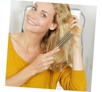 Hemobllo Brosse Ronde pour Cheveux Bouclés Bois Peigne à Brushing Soufflant Brosse Coiffante Petite et Résistante pour Femmes Volume et Style Faciles