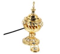 Hemobllo Brûleur Électrique Doré Ornement Décoratif et Purificateur Air pour Maison et Bureau Création Ambiance avec Style Rétro Compatible