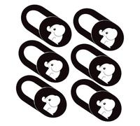 Hemobllo Cache De Webcam à Curseur pour Ordinateur Portable Et Tablette, Protection Vie Privée 6 Pièces, Design Éléphant Cartoon Blanc, Adhésif Solide, Usage Bureau Et Télétravail, Léger Et Compact