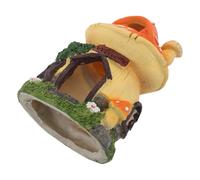Hemobllo Cachette pour Aquarium en Résine Robuste, Maison Champignon Miniature pour Poissons Rouges et Crevettes, Ornement Décoratif Féerique Adapté aux Aquariums et Terrariums, Refuge