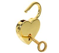 Hemobllo Cadenas Cœur Métal Doré avec Clé Cadenas Amoureux pour Boîte à Bijoux Valises Journaux Intimes et Coffres Protection Sécurisée et Décoration Raffinée