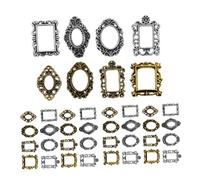 Hemobllo Cadre Photo Nail Art Métal 40 Pièces Mini Cadres Photo Baroque Rétro Décoration Ongles Manucure Usage Professionnel et Personnel Petit Format Compact