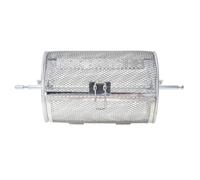 Hemobllo Cage de Rôtisserie Rotative en Acier Inoxydable pour Cuisson Uniforme, Panier de Grillade Polyvalent Argenté, pour Réunions Familiales et Viande