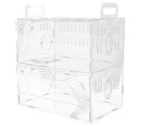 Hemobllo Cage Villa pour Petits Animaux Transparente en Acrylique 30×20×30 Cm, Double Étage, Maison pour Hamster Ventilation Optimale et Légèreté Portable, Habitat pour Cochons D’Inde