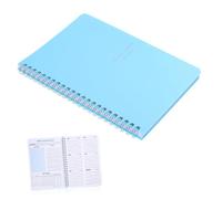 Hemobllo Cahier Spirale Bleu avec Couverture PP Résistante Cahier Notes Ligné pour Prise de Notes Planificateur Hebdomadaire Portable pour Étudiants et Bureau