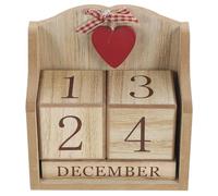 Hemobllo Calendrier de Bureau Blocs en Bois Calendrier Perpétuel Décoratif Accessoire Décoration Intérieure Pratique Léger