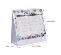 Hemobllo Calendrier de Bureau Mensuel avec Support Debout Planificateur Papier pour Bureau Calendrier Perpétuel pour Organisation de Planning Desktop