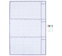 Hemobllo Calendrier Mural Pourpre en Papier Couché Effaçable sans Date Grand Format Double Face avec Marqueurs, Planificateur pour Maison et École