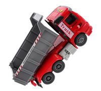 Hemobllo Camion-Benne Jouet pour Garçon Et Filles Petit Taille Plastique Rouge Musique Et Lumière Jouet De Construction Véhicule De Chantier Éducatif sans Batterie