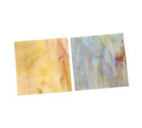 Hemobllo Carreaux de Vitraux Colorés 2Pcs pour Artisanat Feuilles de Verre Décoration Murale pour Maison et Jardin Bricolage Moderne