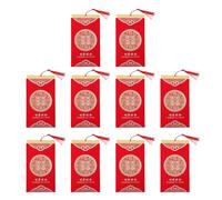 Hemobllo Cartes d'Invitation de Mariage Romantiques Style Chinois Lot de 10 Pièces Papier Qualité Rouge et Or pour Fête de Mariage et faire-Part