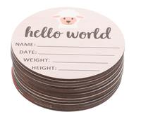 Hemobllo Cartes en Bois pour Étapes Bébé 13 Pcs Disques Ronds de Repère Mensuel Naturels Accessoires Photo -Né pour Shower et Suivi Croissance Bébé