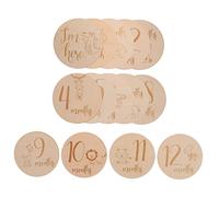 Hemobllo Cartes Mensuelles Bois pour Disques Étapes avec Annonce de Naissance Accessoires Photo Évolutifs pour Premières Photos