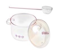 Hemobllo Casserole Verre avec Double Poignée et Cuillère Pot à Nouilles à Haute Température pour Cuisson Vapeur et Mijotage Usage Familial et Repas Quotidiens