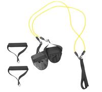 Hemobllo Ceinture D'entraînement de Natation Jaune Bande de Résistance Paquet de Rangement et Poignée Élastique TPE Installation Facile, 20 LB pour Nage Stationnaire à Domicile