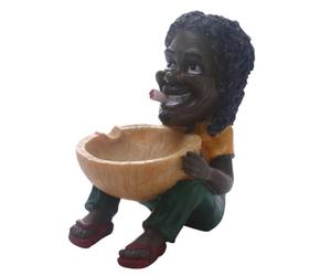 Hemobllo Cendrier Personnages Africains en Résine, Grosse Capacité | Décoration Maison Lavable et Réutilisable, pour Salle à Manger et Toilettes, Style Créatif