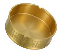Hemobllo Cendrier Rond en Laiton Vintage 12 Cm Finition Soignée, Orné pour Décoration de Bureau et Accessoire Créatif pour Fumeurs