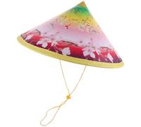 Hemobllo Chapeau Conique en Bambou Naturel Tissé, Accessoire de Danse Orientale pour Garçon et Filles et Adultes, Protection Solaire Légère pour Spectacles et Fêtes Traditionnelles