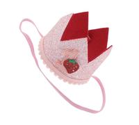 Hemobllo Chapeau d'anniversaire Couronne Fraise pour Bébé Fille 1 Pièce en Feutrine Légère Accessoire Fête Garçon et Filles Coloré et Confortable pour Anniversaire Six Mois et Fête