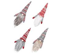 Hemobllo Chapeau de Bouteille de Noël en Tissu Tricoté 4 Pièces, Décoration Festive Originale et Élégante pour Fête de Noël et Table Conviviale