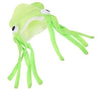 Hemobllo Chapeau de Calamar en Velours Vert, Accessoire de Déguisement Léger et Confortable pour Adultes et Garçon et Filles, pour Fêtes, Carnavals et Soirées Cosplay
