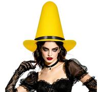 Hemobllo Chapeau de Magicien Jaune en Feutre, Pliable, Léger Célébration | Design Unique, pour Jardins et Événements Cosplay, Accessoires de Fête, Style Haut Chapeau