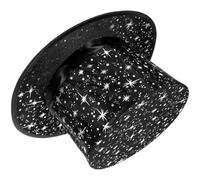 Hemobllo Chapeau de Magicien Pliable Système à Ressort, Chapeau Haut-de-Forme Étoilé pour Spectacle et Tours de Magie, Accessoire de Conjuration Léger et Compact, Présent Fête Magique
