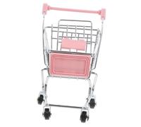Hemobllo Chariot de Courses Miniature Fer pour Garçon Fille Petit Caddie de Décoratif de Modélisation Multifonctionnel pour Maison de Poupées et Décorations Miniatures Rose S