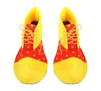 Hemobllo Chaussures de Clown Grandes Taille pour Costume Halloween Accessoire Cosplay Clown Modèle Jaune Point Rouge Chaussures de Spectacle Confortables pour Fête Costumée et Carnaval