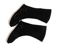 Hemobllo Chaussures Traditionnelles Chinoises Anciennes pour Hommes Hanfu Brodées Noires Arts Martiaux Antidérapantes pour Tai Chi et Cosplay