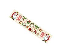 Hemobllo Chemin de Table de Noël 180X35 CM en Polyester Motifs Cerf Cloche et Père Noël Décoration Festive pour Dîner et Fête à Domicile Protection de Table Réutilisable