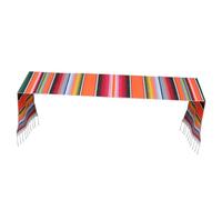 Hemobllo Chemin de Table Mexicain Décoratif Orange pour Dîner Pique- et Fête Nappe Colorée Style Arc-ciel Décoration Pratique et Élégante