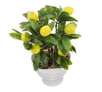 Hemobllo Citronnier Artificiel Pot Décoratif Compact pour Maison Bureau Faux Arbre Fruitier sans Entretien Ornement Réaliste pour Table Salon Cuisine