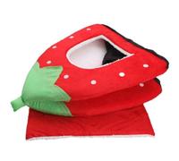 Hemobllo Clapier Pliable pour Lapin et Hamster Nid Chaud en Tissu Rouge, Résistant aux Griffures, Maison Créative pour Animaux à Domicile