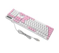 Hemobllo Clavier Gaming Rose Azerty 104 Touches Abs Touches Suspendues et Support Pliable, Haute Performance et Résistant à l'usure pour PC