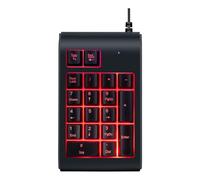 Hemobllo Clavier Mécanique Filaire USB Pavé Numérique Rétroéclairé 3 Couleurs, Design Simple en Plastique Noir, Portable et Lisse pour Enseignement Multimédia