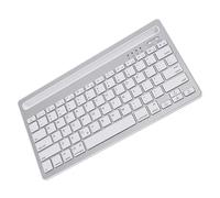 Hemobllo Clavier sans Fil Rechargeable pour Tablette et Téléphone Mobile, Silencieux Liaison Confortable, Batterie 230mah, Design Argenté en Abs et Fer