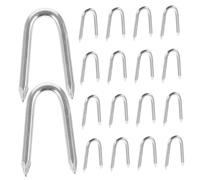Hemobllo Clous en u en Métal Résistants pour Fixation De Clôtures De Jardin Et Aménagement Extérieur, Lot de 50 Pièces 2,2 x 25 Mm, Piquets Pratiques pour Ancrage Au Sol Et Réparation